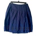 American Eagle  Navy Blue Pleated Fit Flare Beaded Lined Full A-Line Skirt size 2 Photo 0