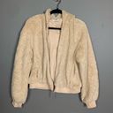 Z Supply  Crop Sherpa Zip up Hoodie cream soft cozy luxurious size large Photo 5