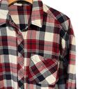 Staccato  Shirt Flannel Womens Medium Red Blue Button Up Plaid Pocketed Winter Photo 2