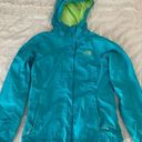 The North Face Women’s Blue Hoodie Rain Jacket Photo 0