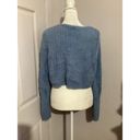 Sky And Sparrow  Light Blue Furry Long Sleeve Button Up Crop Top M Photo 3