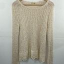 Anthropologie  Open Knit Crochet Popover long sleeve Sweater Medium Romantic Photo 0