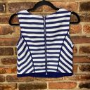 J.O.A. Revolve Navy Blue White Striped Embellished Crop Top Women's Size Small Photo 6