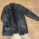 Genuine Leather Trench Coat Black Size L Photo 1