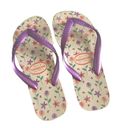 Havaianas Top  𑁍 Flower Print Flip Flops 𑁍 Brazilian Beach Sandals 𑁍 Purple Photo 6