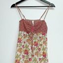 Kirra  Womens Tank Top Size Small Floral Pink Orange Green Cotton Photo 0