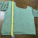 Rico Clothing Rico Vintage Size L Green Crocheted Arms Sweater Photo 4