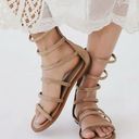 Free People  Suede Leather Theia Gladiator Sandals in Natural Tan Size 11 NIB NEW Photo 0