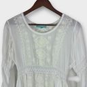 Melissa  Odabash White Embroidered 3/4 Sleeve Mini Beach Dress Medium Photo 2