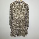 Divided  H&M Leopard Print Dress Women's Fit and Flare Tan Size 4 Long Sleeve Tan Photo 3