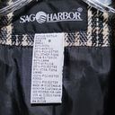 Sag Harbor  Women's  Black Cream Brown Plaid Woolblend Blazer Jacket Sz 8 Photo 5