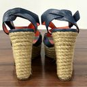 Via Spiga  Blue Metallic Espadrille Wedge Sandals - Size 9.5 Photo 8