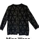 Ming Wang  Sapphire womens medium cardigan blazer black silver sparkle fancy Photo 0