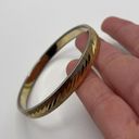 Monet Signed  Costume Jewelry Gold Tone Bangle Bracelet Etched Look Photo 10