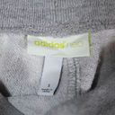 Adidas  Neo Mid Rise Cotton Terrycloth Lined Ankle Crop Jogger Pants Gray S Photo 1