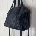 Aimee Kestenberg  Handled Crossbody Bag Navy and Silver Snake Print Photo 3