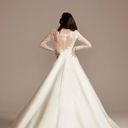 Oleg Cassini long sleeve satin applique wedding dress Photo 3