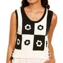 Industry  Republic Clothing Black and Ivory Floral Knit Sweater Tank Size Medium Photo 1