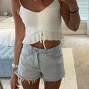 Lovers + Friends White Rib Ruffle Tank Photo 0