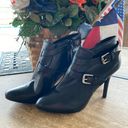 Ralph Lauren “Lorelei” Black Leather Stiletto With 2 Buckles Side  Size 7.5 B NW Photo 1