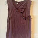 We The Free  Weekend Warrior striped sleeveless one pocket notched neck shirt- XS Photo 2