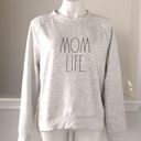 Rae Dunn  Sweatshirt “MOM LIFE” Heather Grey Long Sleeve Loungewear Size L NWT Photo 4