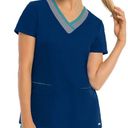 Grey's Anatomy  Barco Active 3 Pocket Color Block Scrubs Scrub Top Shirt V Neck S Photo 1