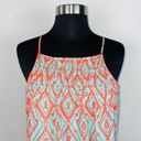 Sequin Hearts  Green Orange Geometric Tribal Print Shift Dress S Photo 1