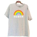 Fifth Sun "HUMAN" TEE T-SHIRT RAINBOW WOMEN'S  SIZE XL Photo 0