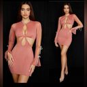 House Of CB NWOT   Miranda Rose Crystal Trim Cut out Mini Dress Size XS Photo 1