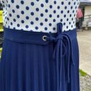 Vintage Blue  Polka Dot 60s Large Dress Photo 5