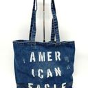 American Eagle  Outfitters Denim Tote Bag Classic Beach Travel School Bookbag Photo 12