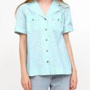 Ganni  Floral Organic Cotton Poplin Button-up Shirt In Blue Photo 0