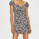 Aritzia Wilfred  Veda animal print ruched mini dress in Giselle black Photo 4