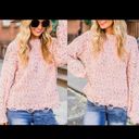 Pink Lily Womens  BOUTIQUE Pom Pom Confetti Pink Sweater size Small Photo 1