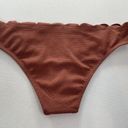 Topshop  Textured Scallop Bikini Swim Bottom Rust Brown US Size 8 Photo 4