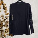 XCVI  Bohemian Black Lace Long Sleeve Top Size XS Photo 3