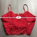 Bardot  Sienna Ruby Red Floral Lace Bralette Sleeveless Crop Top Size L Photo 4