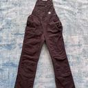 Carhartt  Brown Rugged Flex Loose Fit Canvas Bib Overalls Women's XS Short Photo 0