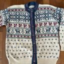 American Vintage Vermont country store winter white with deer cardigan size XL Red Photo 2