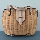 Tommy Bahama Rattan Picnic Basket Woven Wicker Crossbody Purse Photo 2