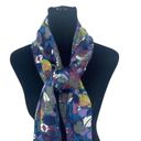 Edge Womens Leaf Print Frayed  Lightweight Scarf Multicolor Size 72” x 28” Photo 2