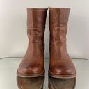 Frye Congac Brown Leather Carmen Shortie Ankle Buckle Stacked Heel Cowboy Boots Photo 5