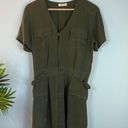 Equipment Femme Olive Green Oliver Utility Silk Mini Dress Photo 9