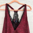 Daytrip  Red Leopard Print Lace Trim Tank Top Size L Photo 2