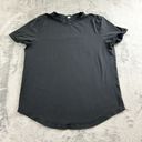 Lululemon  Womens Top Size 10 Short Sleeve Black Athletic Outdoors Preppy Boxy Photo 0