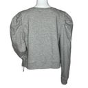 RD Style  Shirt Womens Gray Sweatshirt Crop Waist Length Puff Sleeve Neutral Photo 2