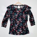 Free People  Floral Knit Top Size XS‎ Photo 1