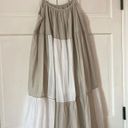 Dove Merlette Salland Patchwork Dress in Natural Colorblock Neutral Ruffle White  Photo 8