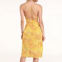 Lulus NWT Lulu’s Mai Mustard Yellow Floral Print Lace-Up Midi Dress Photo 2